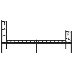 vidaXL Metal Bed Frame without Mattress with Footboard Black 90x200cm