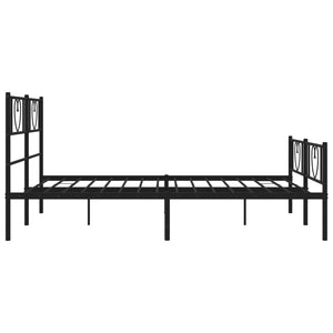 vidaXL Metal Bed Frame without Mattress with Footboard Black 120x200cm