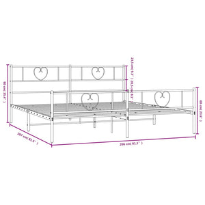 vidaXL Metal Bed Frame without Mattress with Footboard Black 200x200cm