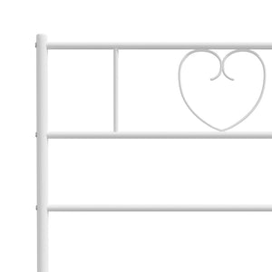 vidaXL Metal Bed Frame without Mattress with Footboard White 120x190cm