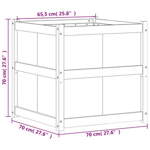 vidaXL Garden Planter Wax Brown 70x70x70 cm Solid Wood Pine