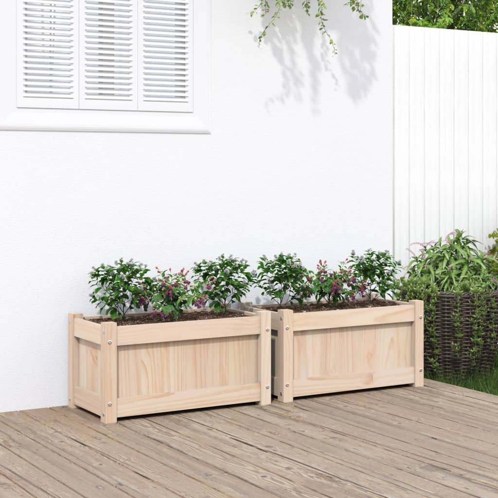 vidaXL Garden Planters 2 pcs Solid Wood Pine