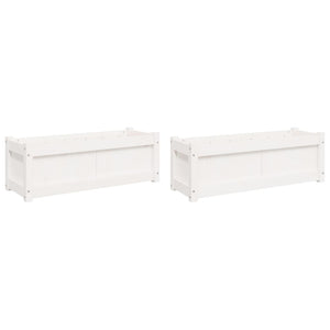 vidaXL Garden Planters 2 pcs White Solid Wood Pine