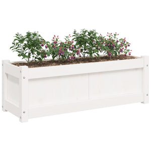 vidaXL Garden Planters 2 pcs White Solid Wood Pine