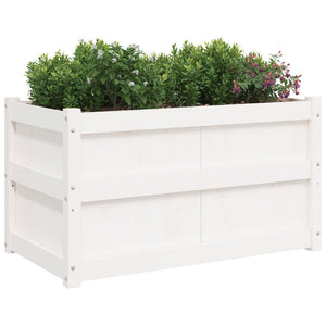 vidaXL Garden Planter White 90x50x50 cm Solid Wood Pine