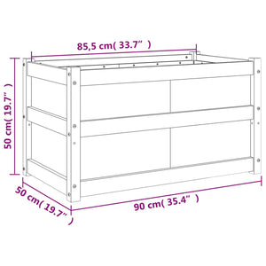 vidaXL Garden Planter White 90x50x50 cm Solid Wood Pine