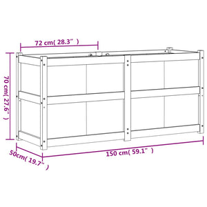 vidaXL Garden Planter 150x50x70 cm Solid Wood Pine