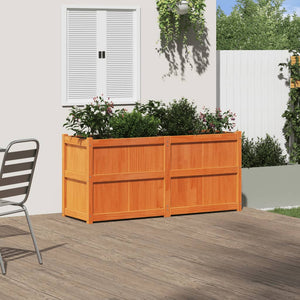 vidaXL Garden Planter Wax Brown 150x50x70 cm Solid Wood Pine