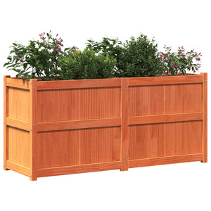 vidaXL Garden Planter Wax Brown 150x50x70 cm Solid Wood Pine