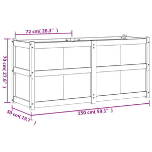 vidaXL Garden Planter Wax Brown 150x50x70 cm Solid Wood Pine