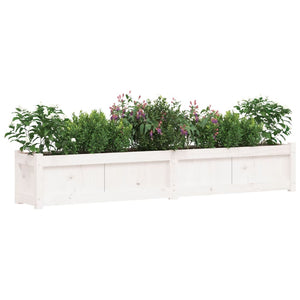 vidaXL Garden Planters 2 pcs White Solid Wood Pine