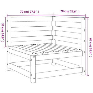 vidaXL Garden Sofa Corner 70x70x67 cm Solid Wood Douglas