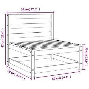 vidaXL Garden Sofa Armless 70x70x67 cm Solid Wood Pine