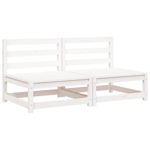 vidaXL Garden Sofas Armless 2 pcs White 70x70x67 cm Solid Wood Pine