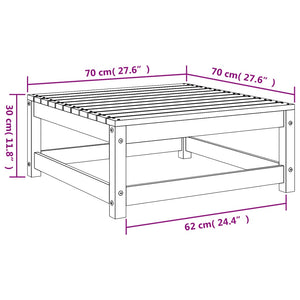 vidaXL Garden Footstool White 70x70x30 cm Solid Wood Pine