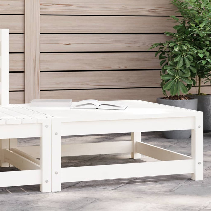 vidaXL Garden Footstool White 70x70x30 cm Solid Wood Pine