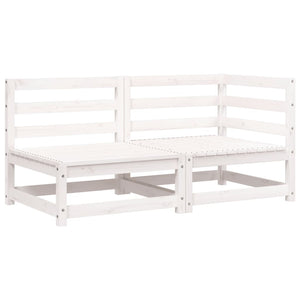 vidaXL Garden Sofa 2-Seater White Solid Wood Pine