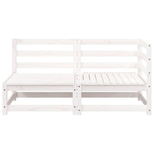 vidaXL Garden Sofa 2-Seater White Solid Wood Pine