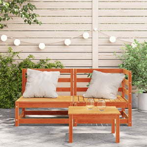 vidaXL Garden Sofa 2-Seater Wax Brown Solid Wood Pine