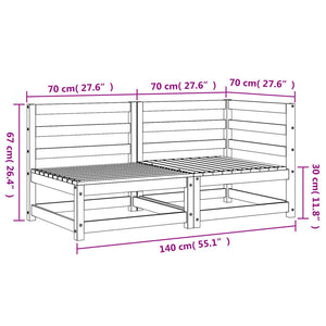 vidaXL Garden Sofa 2-Seater Wax Brown Solid Wood Pine