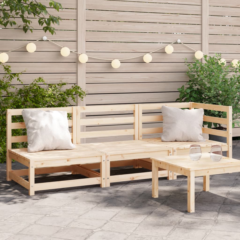 vidaXL Garden Sofa 3-Seater Solid Wood Pine