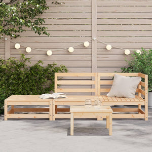 vidaXL Garden Sofa with Footstool 2-Seater Solid Wood Pine