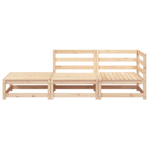 vidaXL Garden Sofa with Footstool 2-Seater Solid Wood Pine