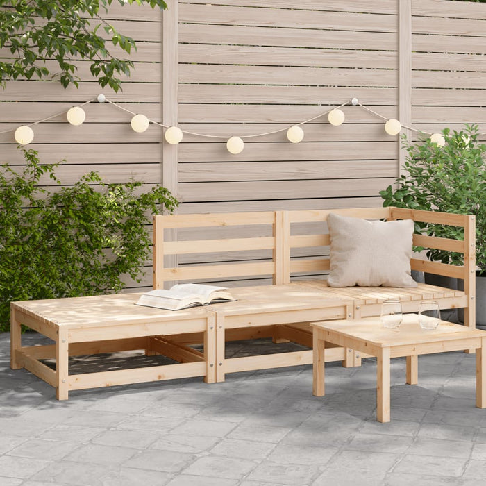 vidaXL Garden Sofa with Footstool 2-Seater Solid Wood Pine