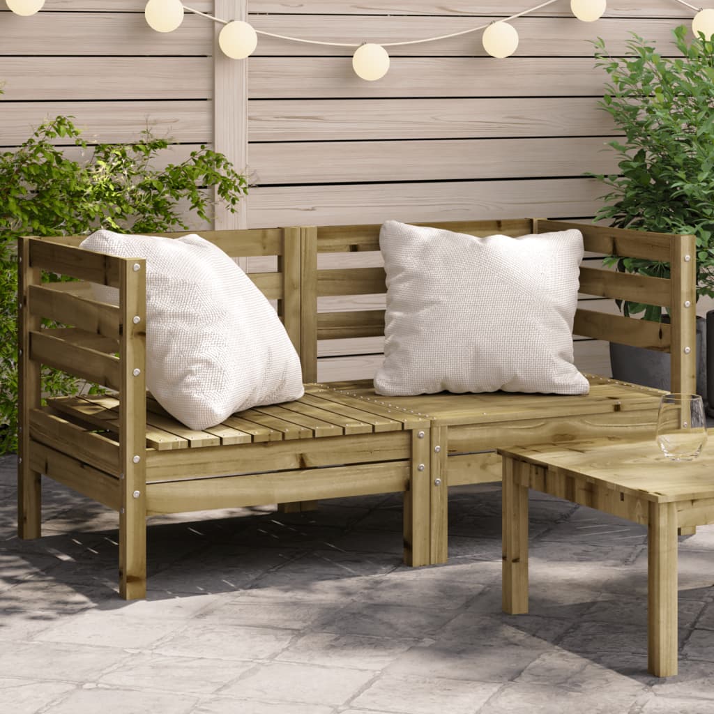 vidaXL Garden Sofas Corner 2 pcs Impregnated Wood Pine