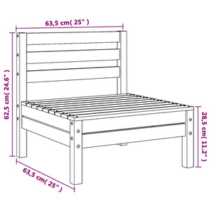 vidaXL Garden Sofa Armless Wax Brown Solid Wood Pine