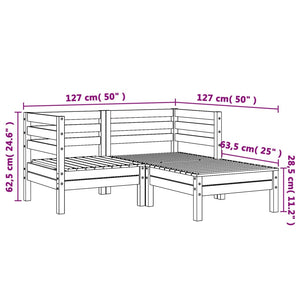 vidaXL Garden Sofa 2-Seater with Footstool Impregnated Wood Pine