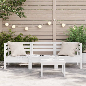 vidaXL Garden Sofa 3-Seater White Solid Wood Pine