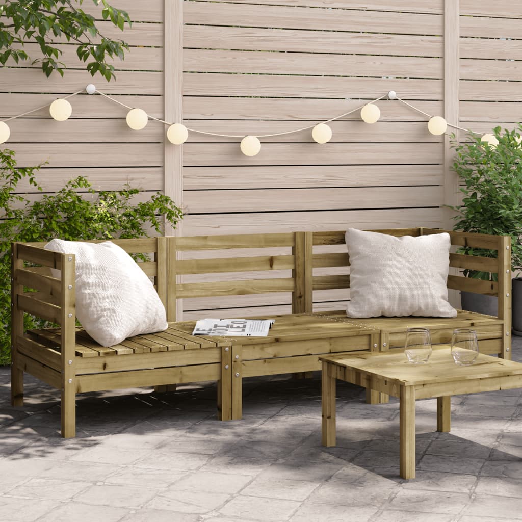 vidaXL Garden Sofa 3-Seater Impregnated Wood Pine