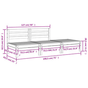 vidaXL Garden Sofa 3-Seater Solid Wood Pine