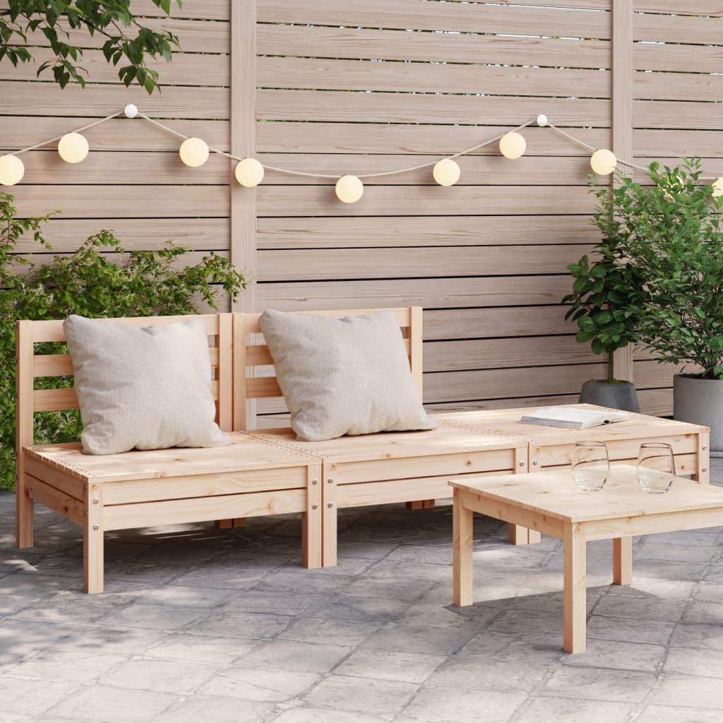 vidaXL Garden Sofa 3-Seater Solid Wood Pine