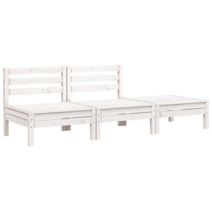 vidaXL Garden Sofa 3-Seater White Solid Wood Pine