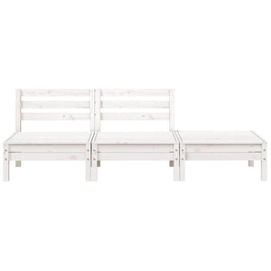 vidaXL Garden Sofa 3-Seater White Solid Wood Pine