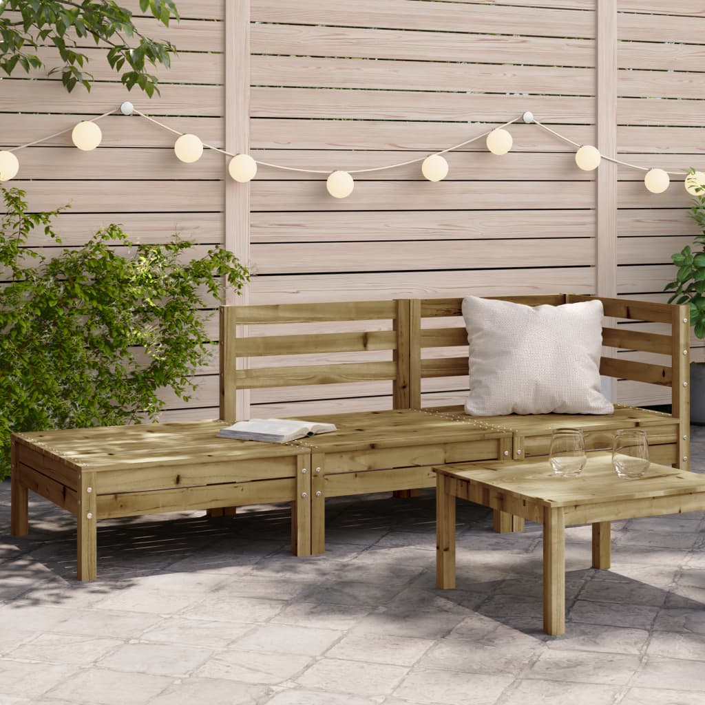 vidaXL Garden Sofa 3-Seater Impregnated Wood Pine