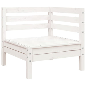 vidaXL Garden Sofa 3-Seater with Footstool White Solid Wood Pine