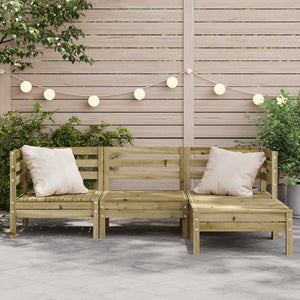 vidaXL Garden Sofa 3-Seater with Footstool Impregnated Wood Pine