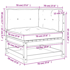 vidaXL Garden Sofas Corner with Cushions 2 pcs Impregnated Wood Pine