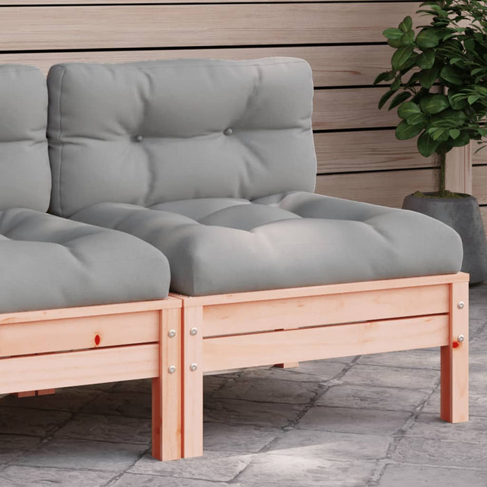 vidaXL Garden Sofa Armless with Cushions Solid Wood Douglas