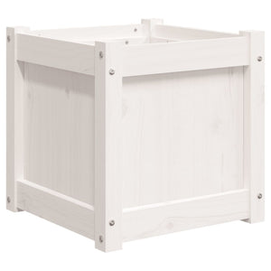 vidaXL Garden Planter White 40x40x40 cm Solid Wood Pine