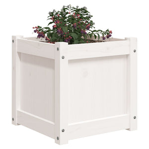 vidaXL Garden Planter White 40x40x40 cm Solid Wood Pine