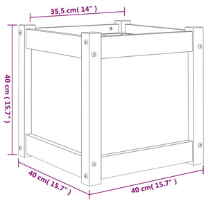 vidaXL Garden Planter White 40x40x40 cm Solid Wood Pine