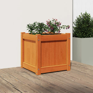 vidaXL Garden Planter Wax Brown 40x40x40 cm Solid Wood Pine