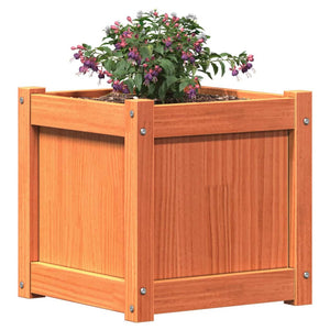 vidaXL Garden Planter Wax Brown 40x40x40 cm Solid Wood Pine