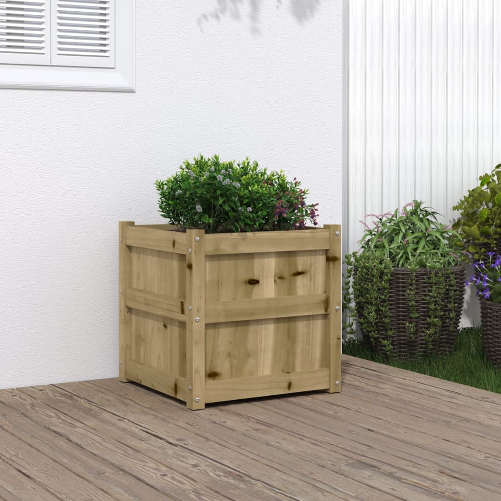 vidaXL Garden Planter 50x50x50 cm Impregnated Wood Pine