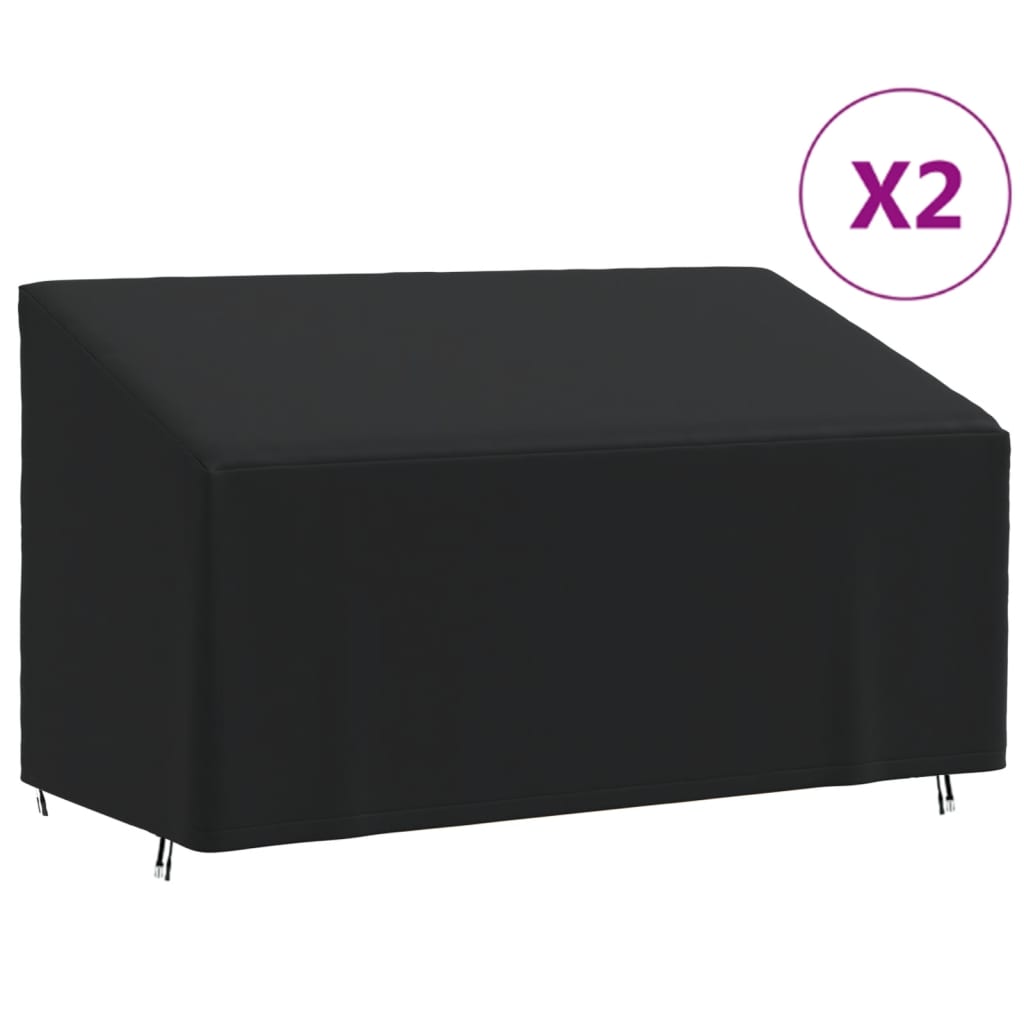 vidaXL 3-Seater Bench Covers 2 pcs 175x85x68/94 cm 420D Oxford Fabric