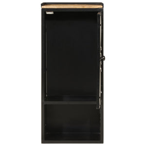 vidaXL Bathroom Cabinet 40x27x90 cm Iron and Solid Wood Mango